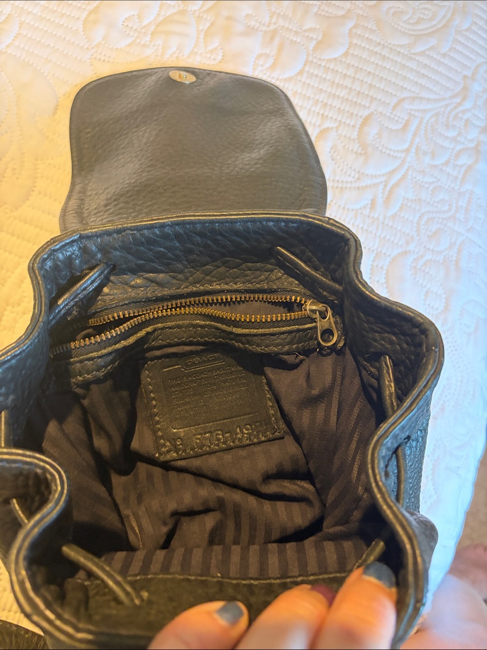 Vintage Coach Black Pebbled Leather Mini Backpack - Picture 8 of 10